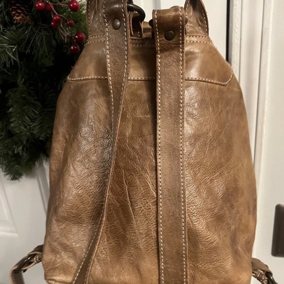 BED STU RARE Underwood LEATHER BACKPACK BAG Drawstring EUC Brown GORGEOUS! - Picture 5 of 13